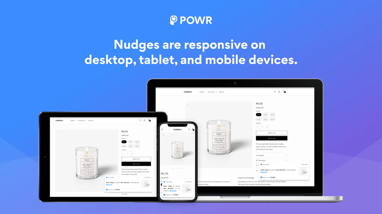 Nudges are responsive on all connected devices