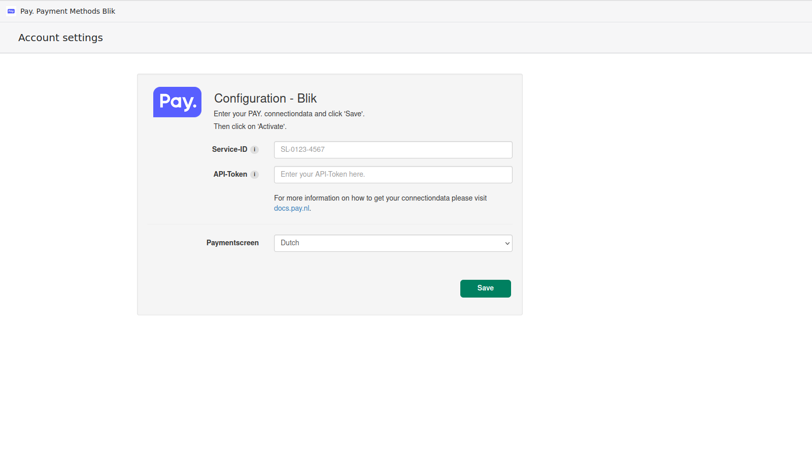 Configura los datos de conexión en la aplicación