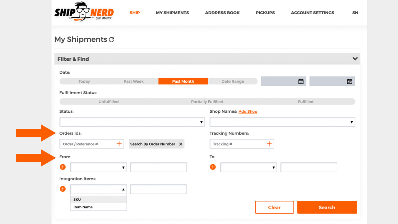 Recherchez les commandes par numéro de commande, produits et SKU