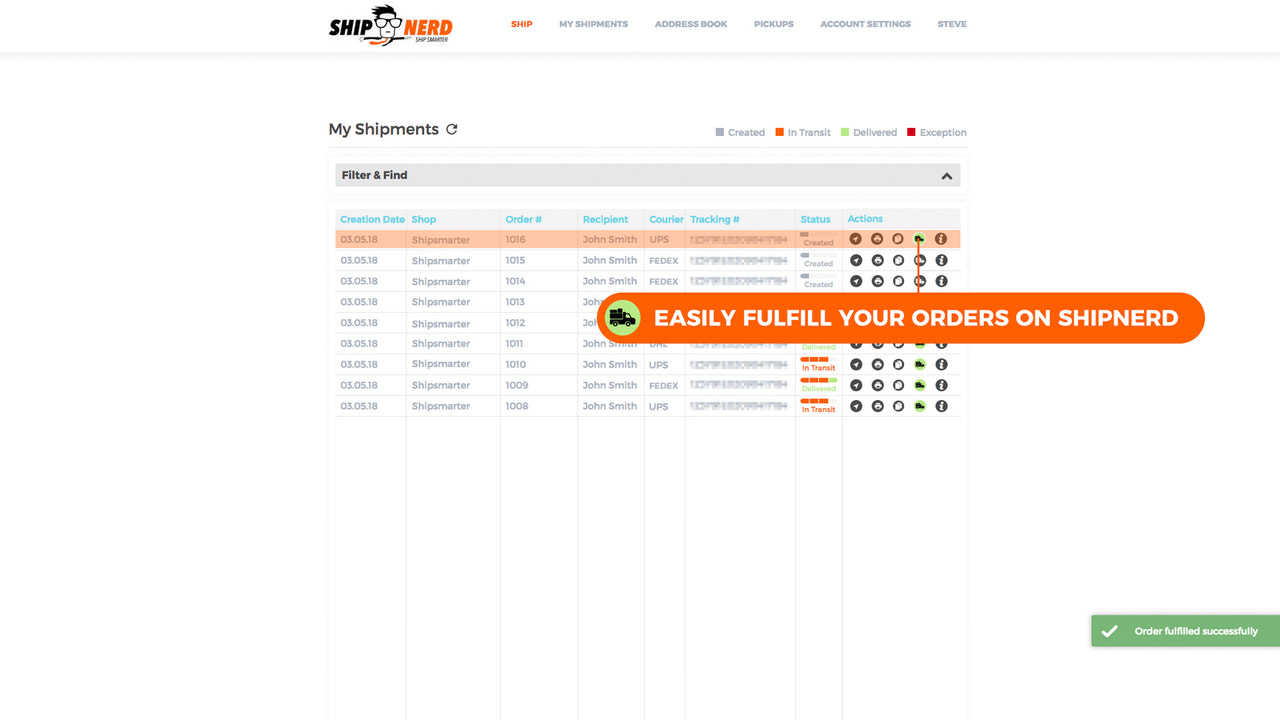 Easily create labels & fulfill orders on ShipNerd