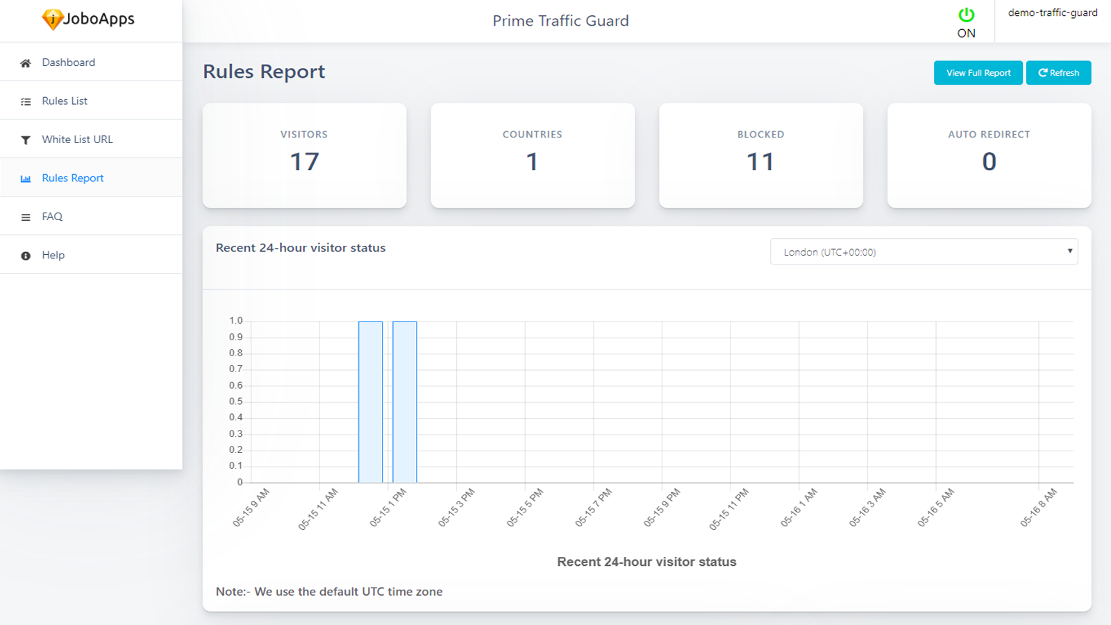 Blokr Country Redirect & Block rules reports