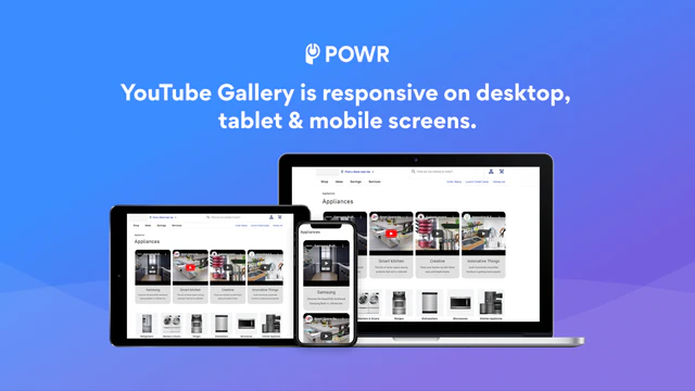 La galería de videos de YouTube es responsive en escritorio, tablet y móvil