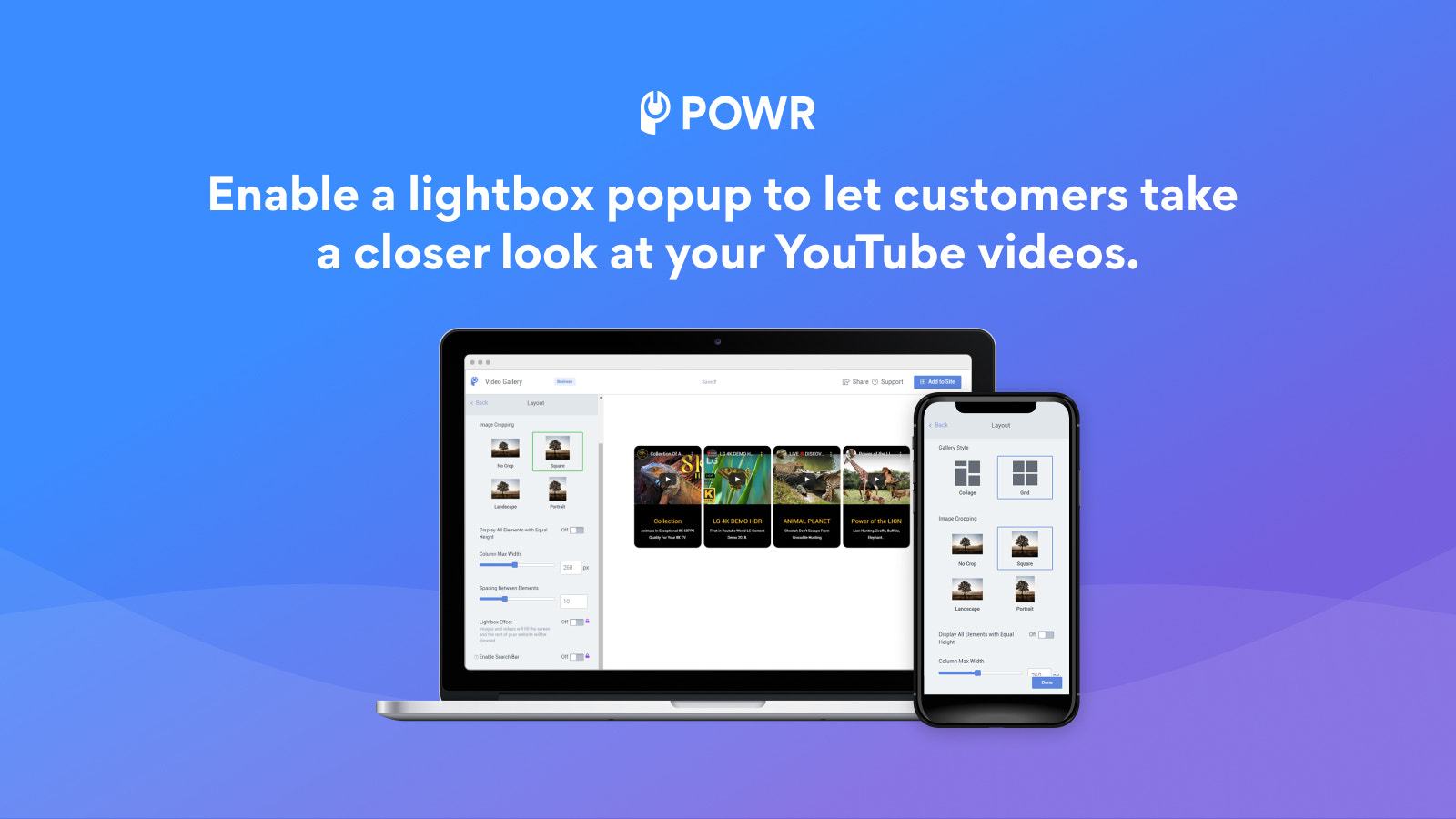 Habilite o popup lightbox para permitir que os clientes vejam vídeos do YouTube.