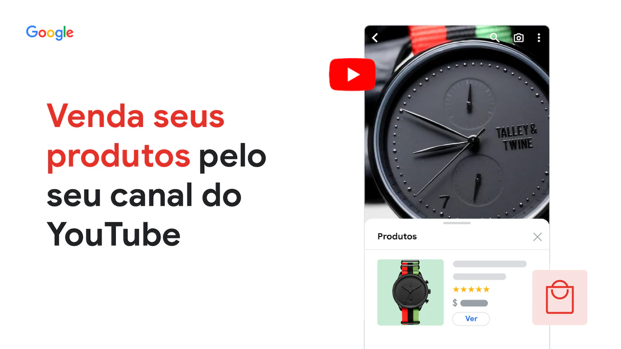 Exemplo de venda no YouTube Shopping com loja conectada