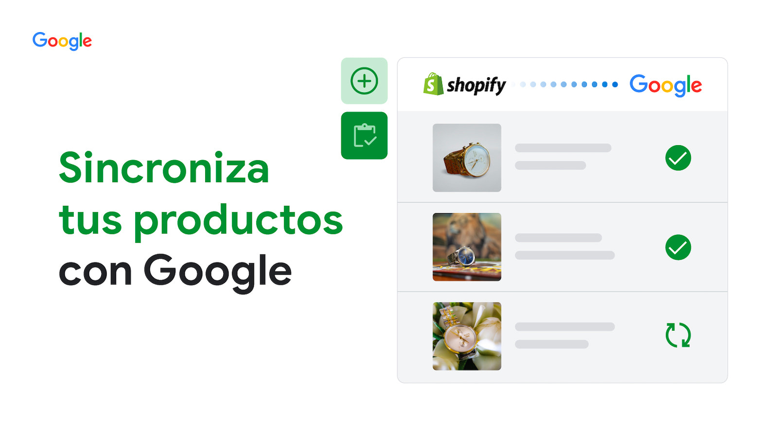 Ejemplos de sincronización de productos de Shopify con Google 