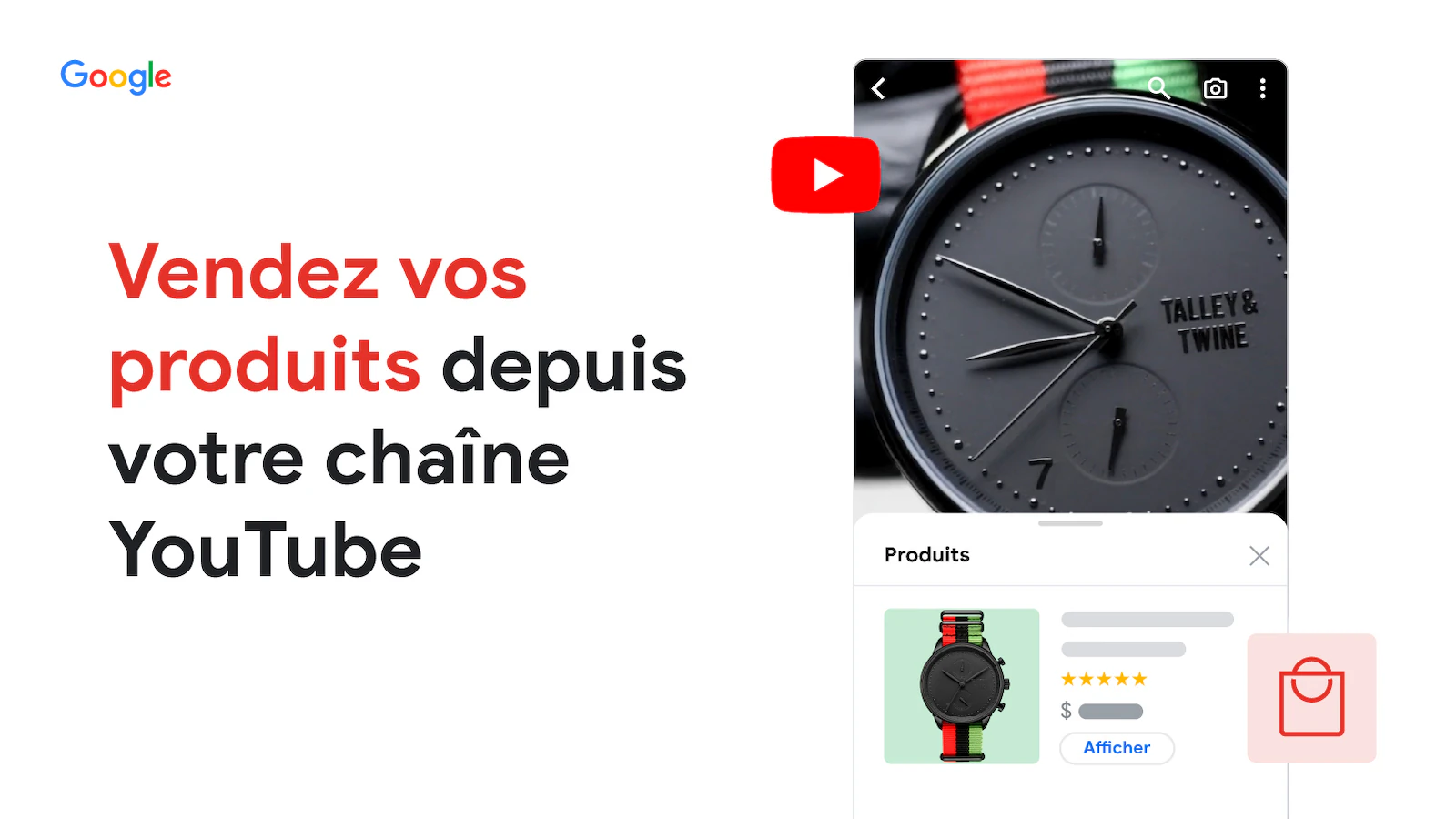 Exemple d'expérience YouTube Shopping avec une boutique associée