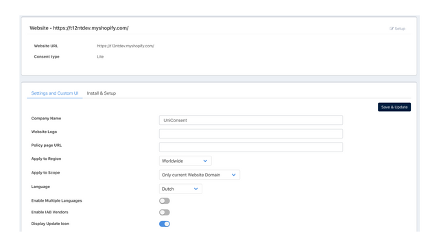 Configuración del Gestor de Consentimiento