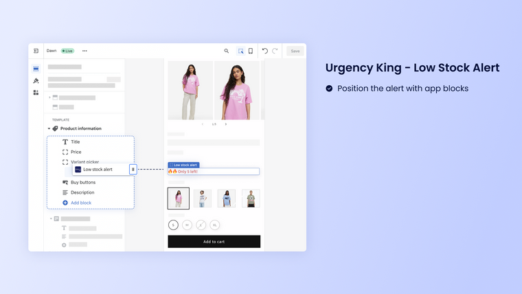 Urgency King ‑ Low Stock Alert Screenshot