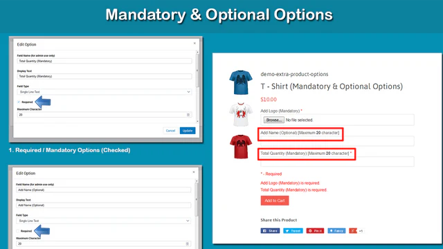 Options obligatoires et facultatives