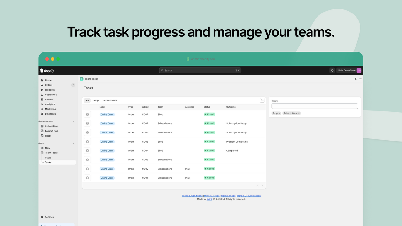 Haga un seguimiento del progreso de las tareas y gestione sus equipos