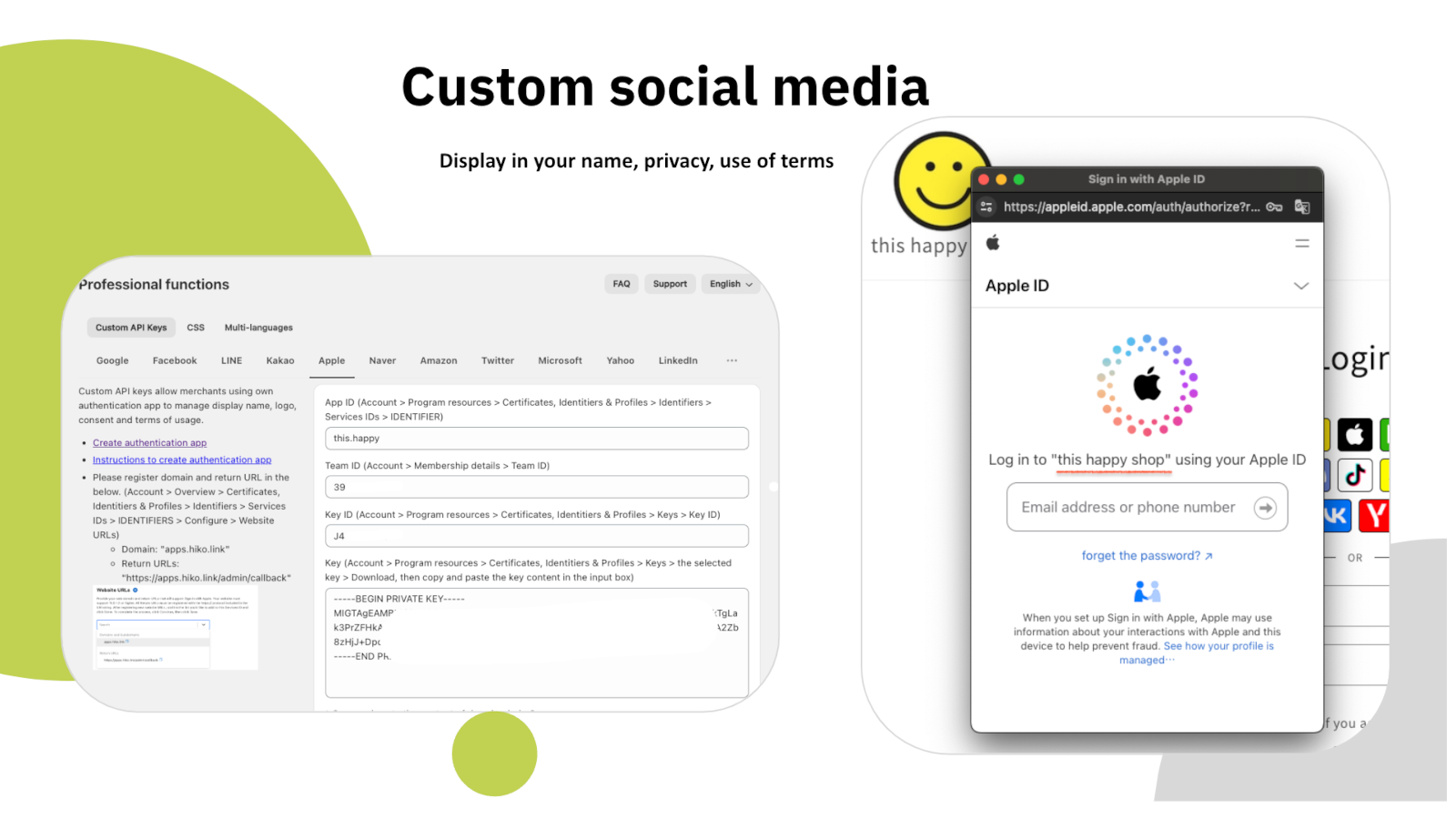 HIKO Social Login Screenshot