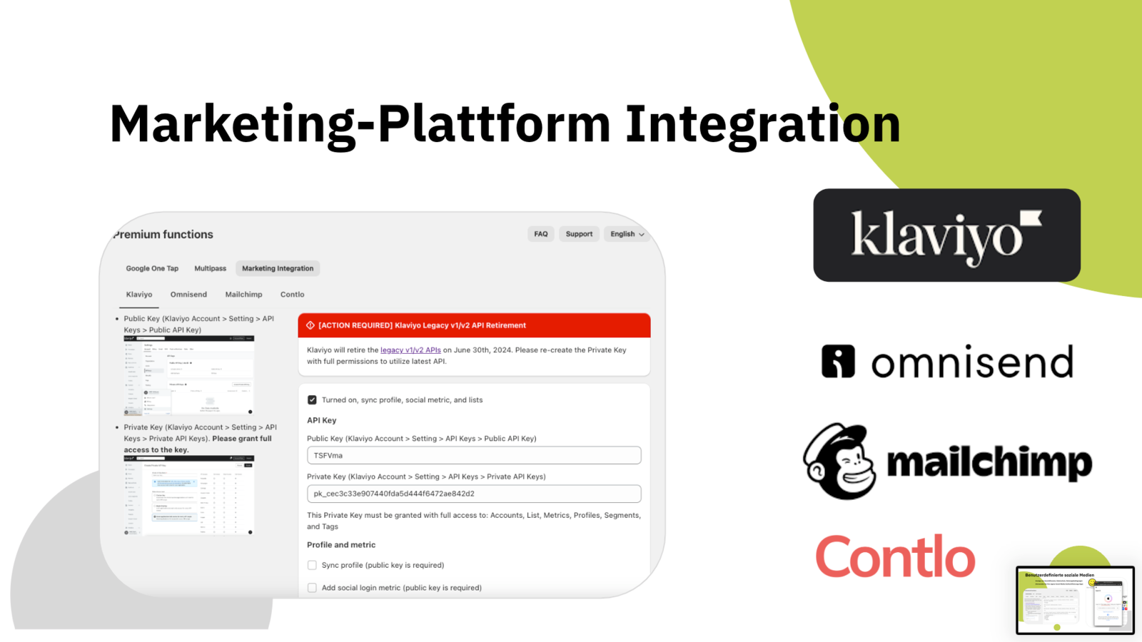 Integration einer Marketing-E-Mail-Plattform