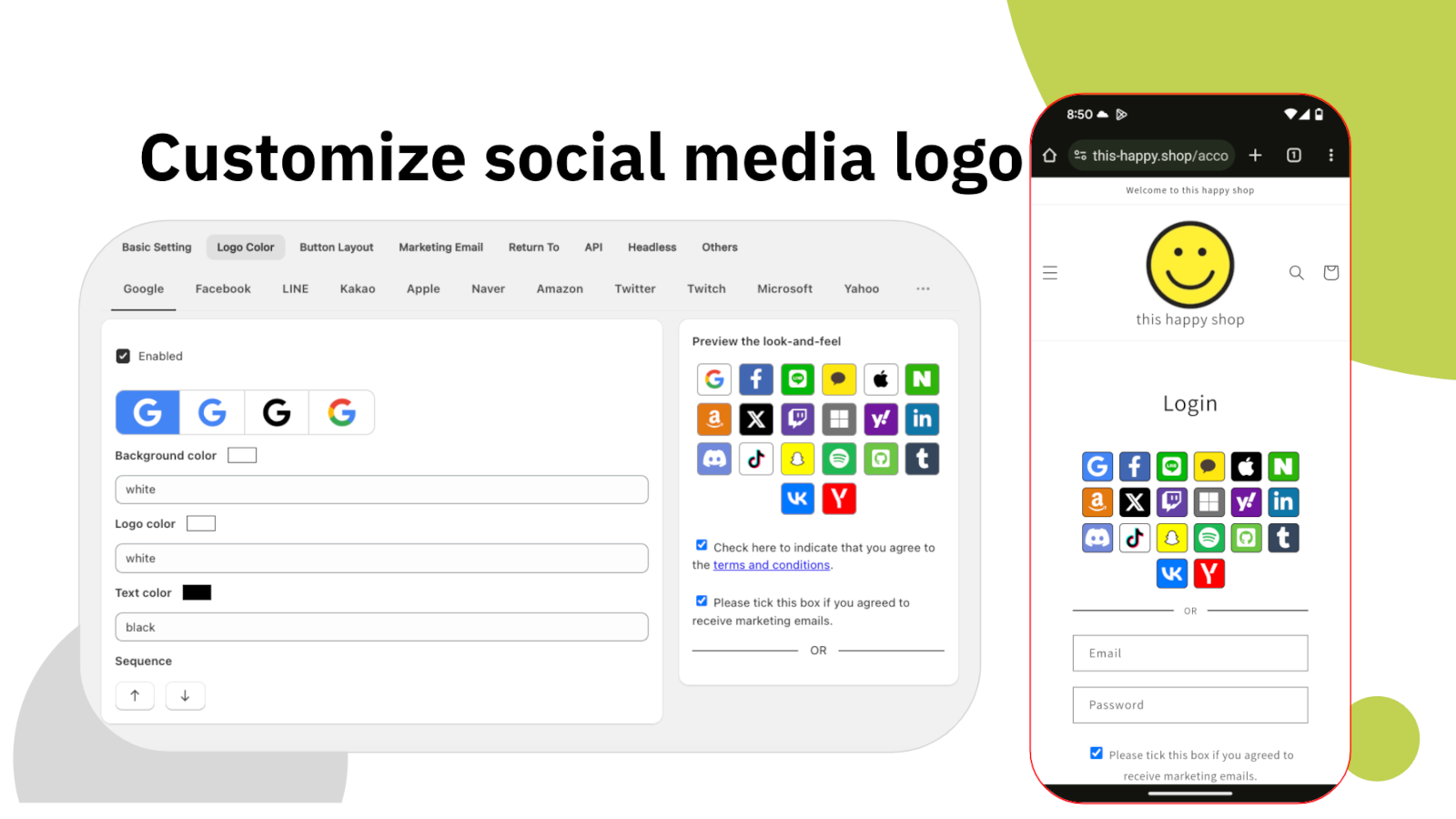 Customize social media logo