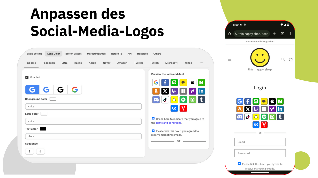 Social-Media-Logo anpassen