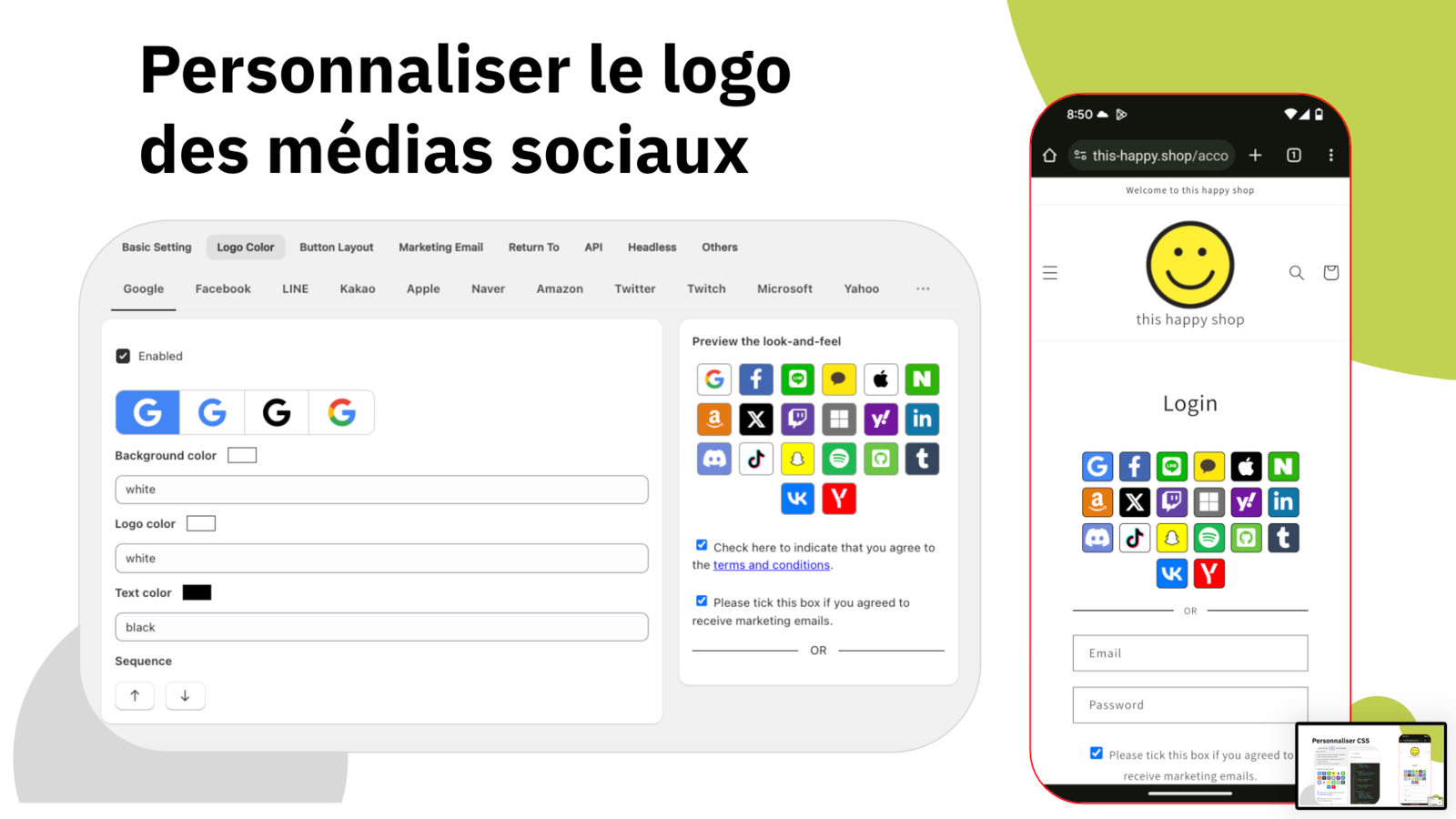 Personnaliser le logo des réseaux sociaux