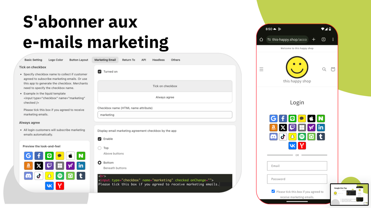 Abonnez-vous à l'e-mail marketing