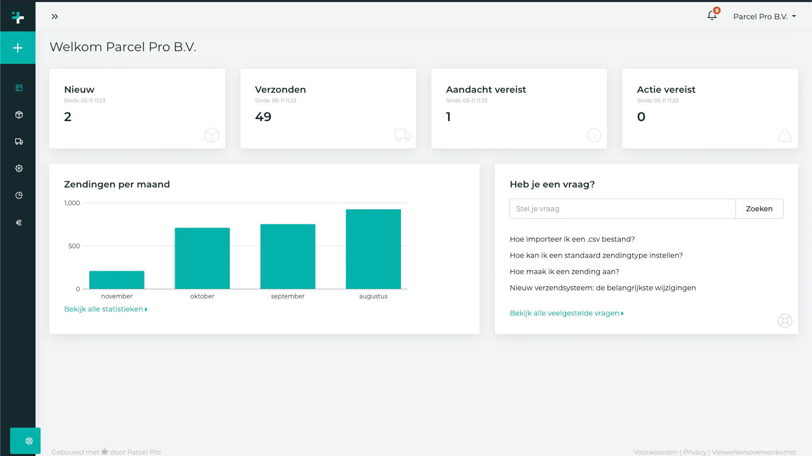 Parcel Pro Dashboard