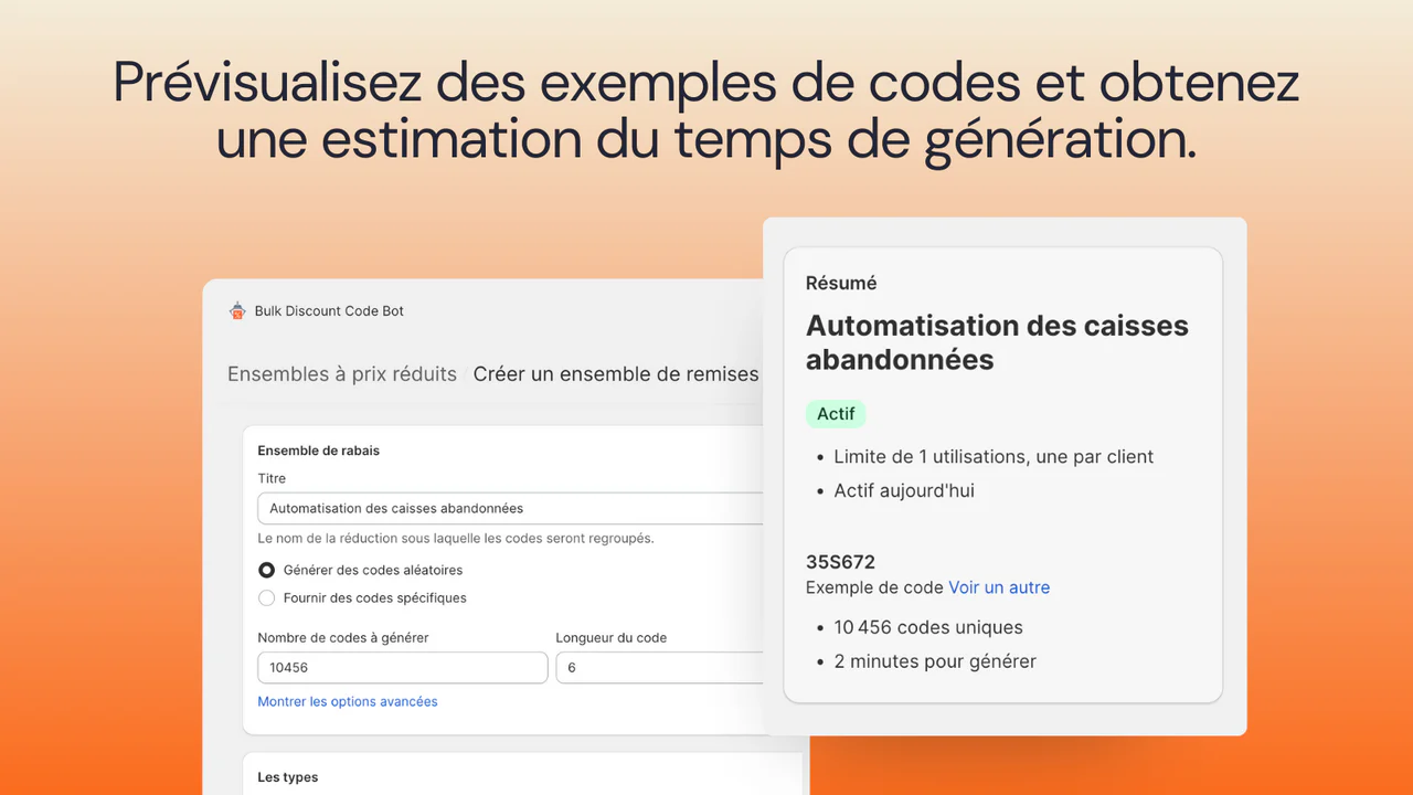 Aperçu des exemples de codes.