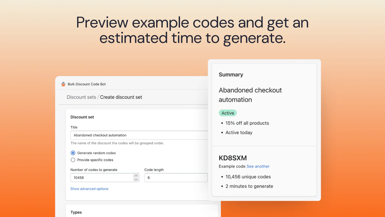 Bulk Discount Code Bot - The bulk discount code generator app for