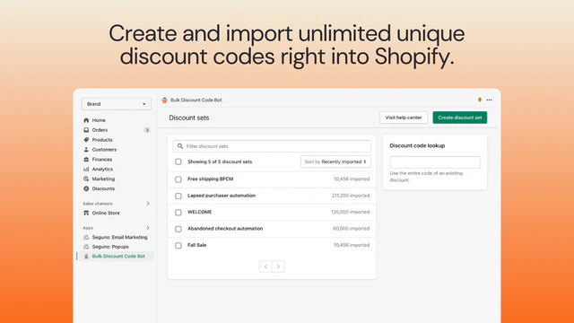 Bulk Discount Code Bot - The bulk discount code generator app for Shopify  brands