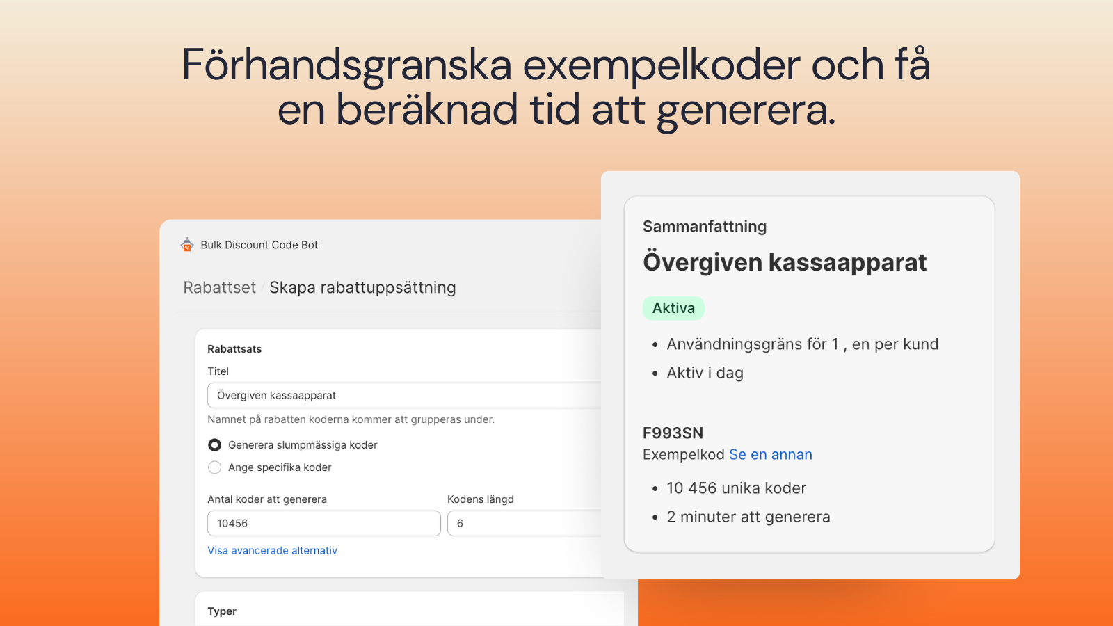 Förhandsgranska exempelkoder.