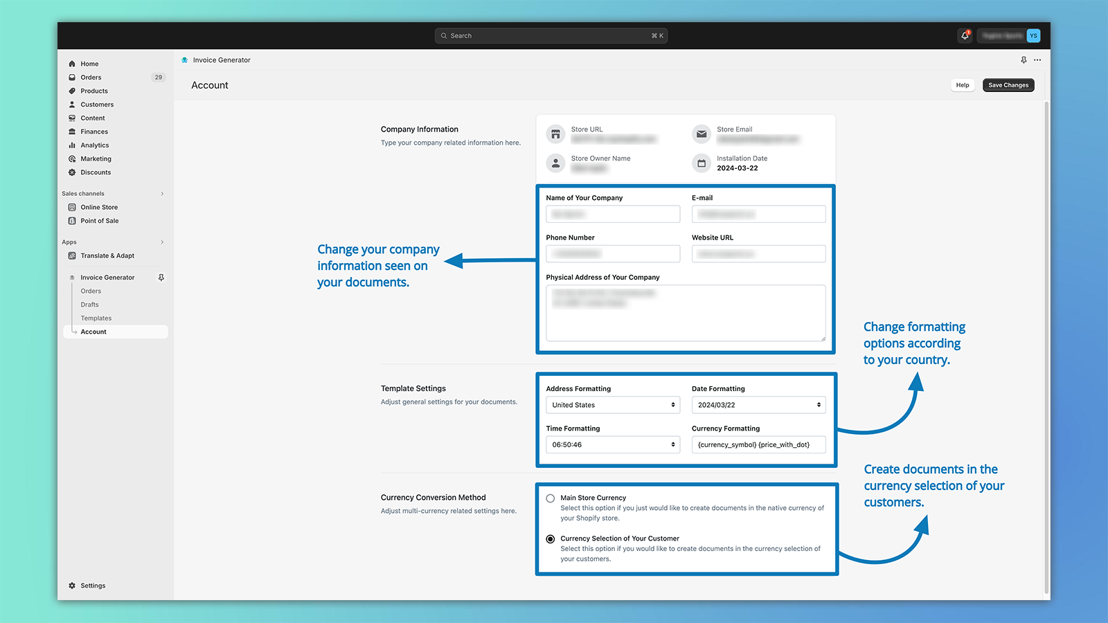 print invoice