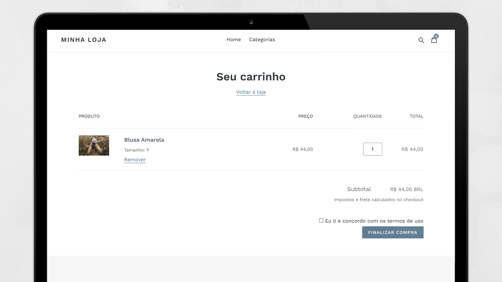 checkbox carrinho