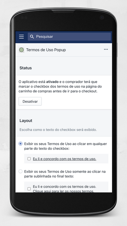 painel administrativo mobile - geral