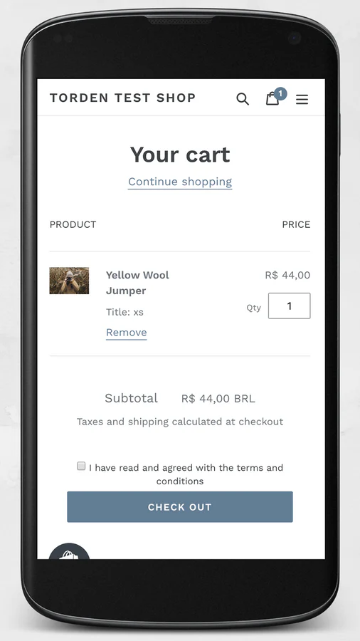 cart page mobile