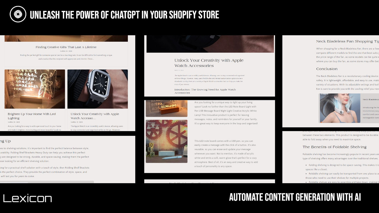 Lexicon : Génération de blogs et descriptions de produits avec Chat GPT