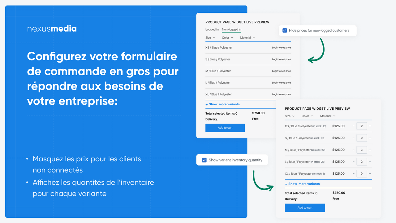 Configurez votre formulaire de commande en gros