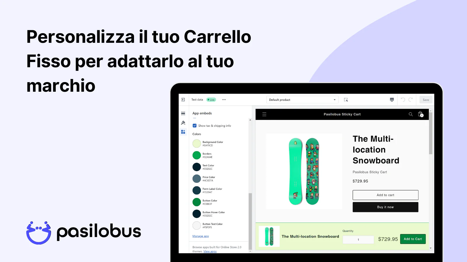 pasilobus carrello fisso personalizzabile