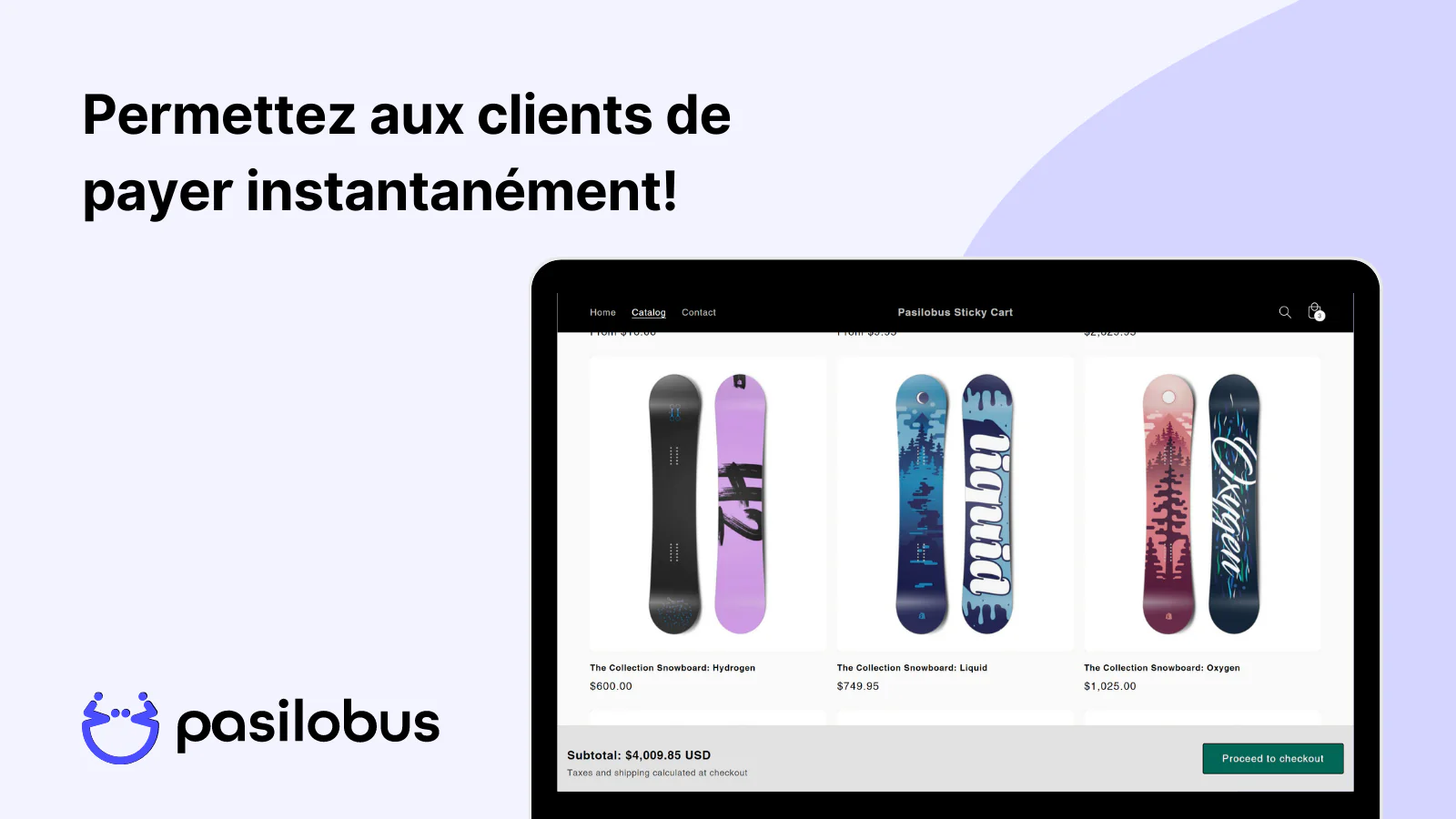 paiement instantané avec pasilobus panier collant