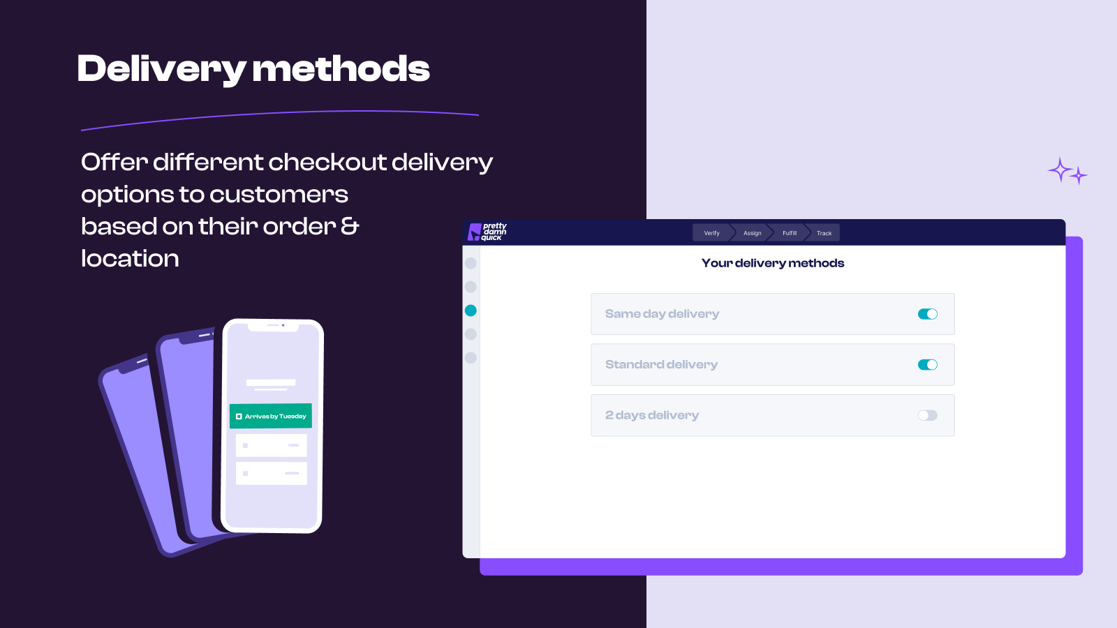 Add delivery methods to checkout