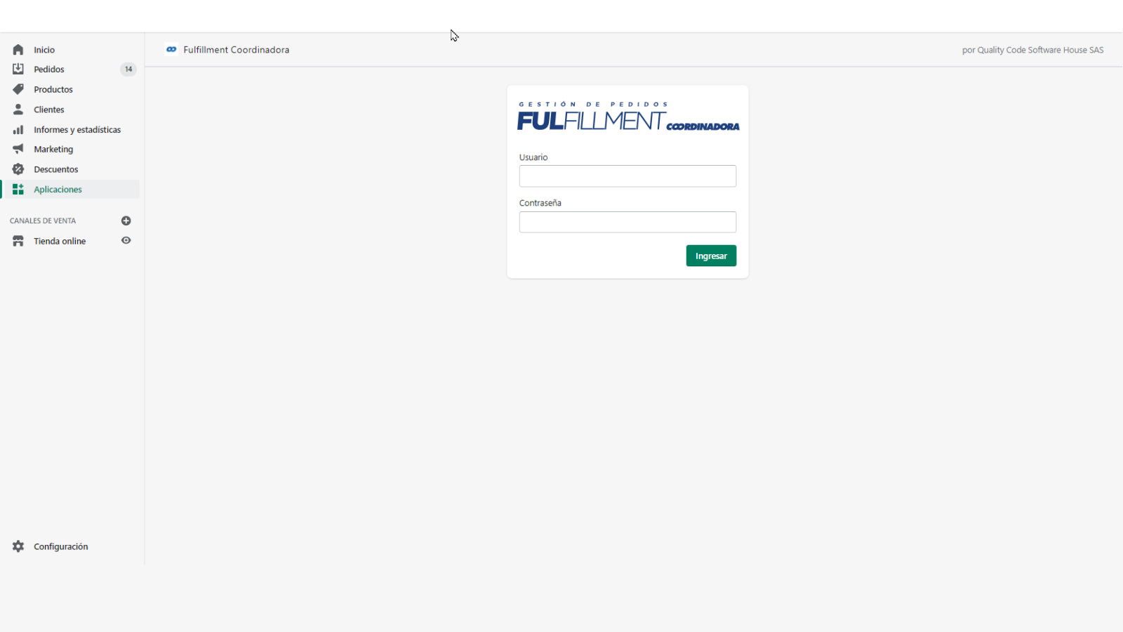 Fulfillment Coordinadora Screenshot