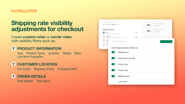 Advanced shipping setup for shipping methods and pickup points