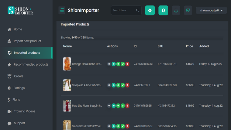 ShionImporter Shein Dropship Screenshot