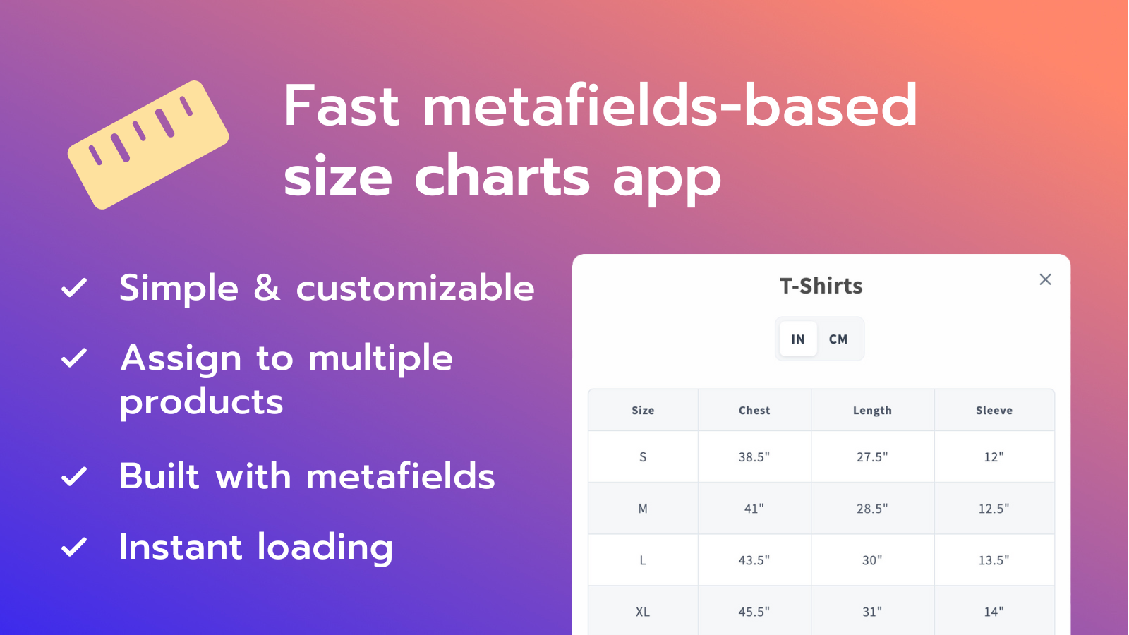 Platmart Size Charts & Guides Screenshot