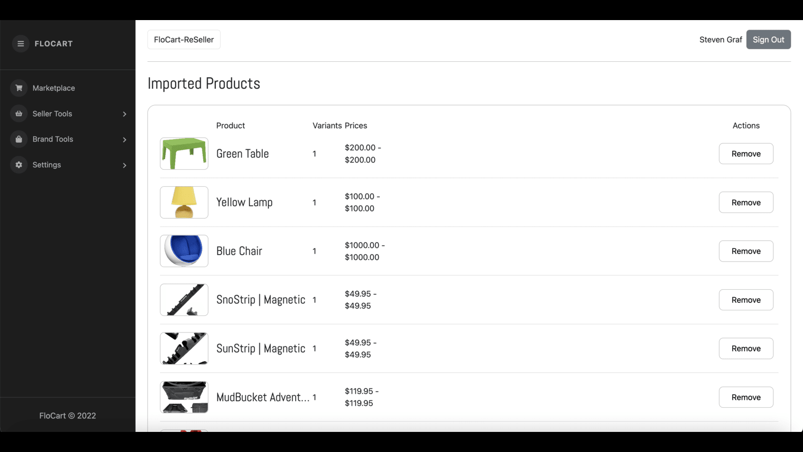 View and manage your imported products in one place.