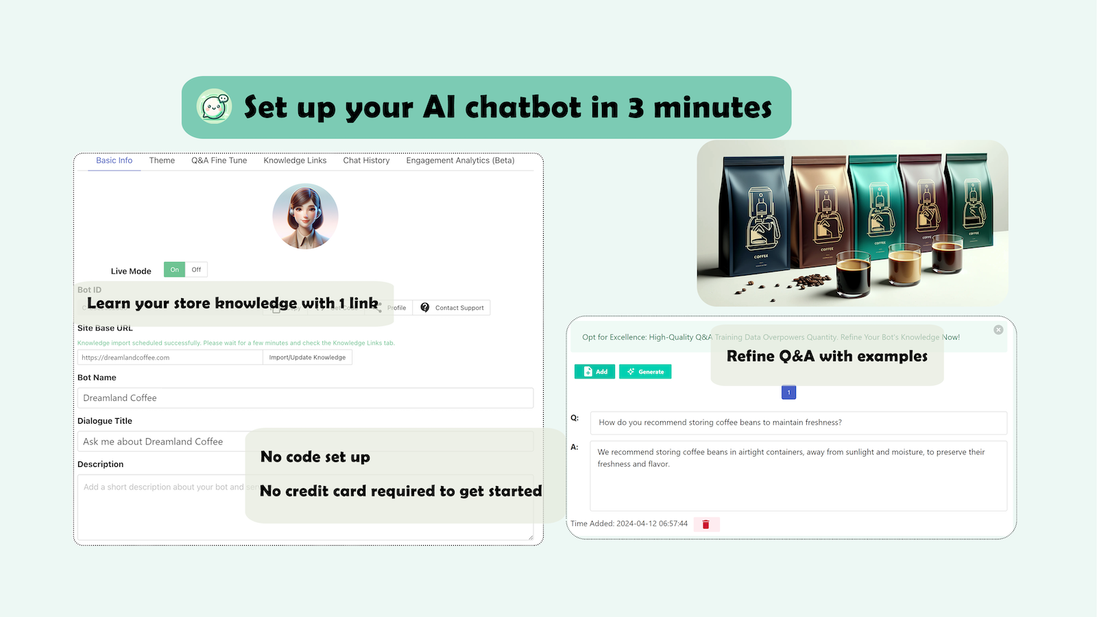 Train uw chatbot in natuurlijke taal.