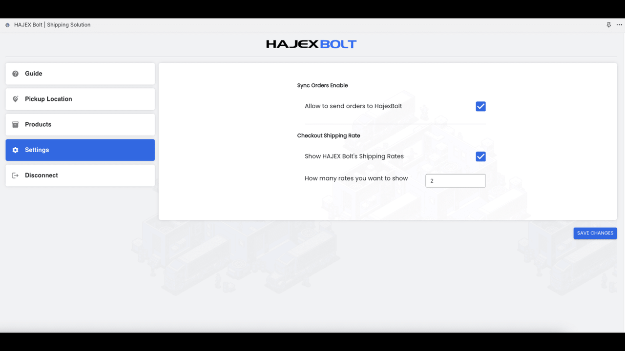 Configura las tarifas de envío y sincronización de pedidos con Hajexbolt