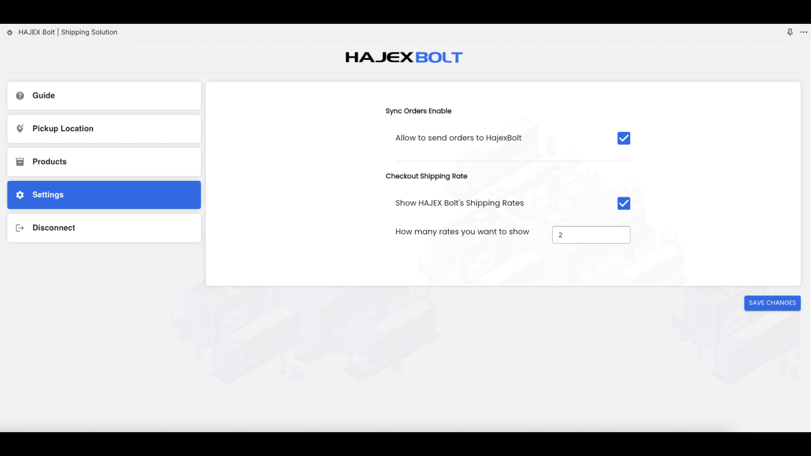 Verzendtarieven configureren en orders synchroniseren met Hajexbolt 