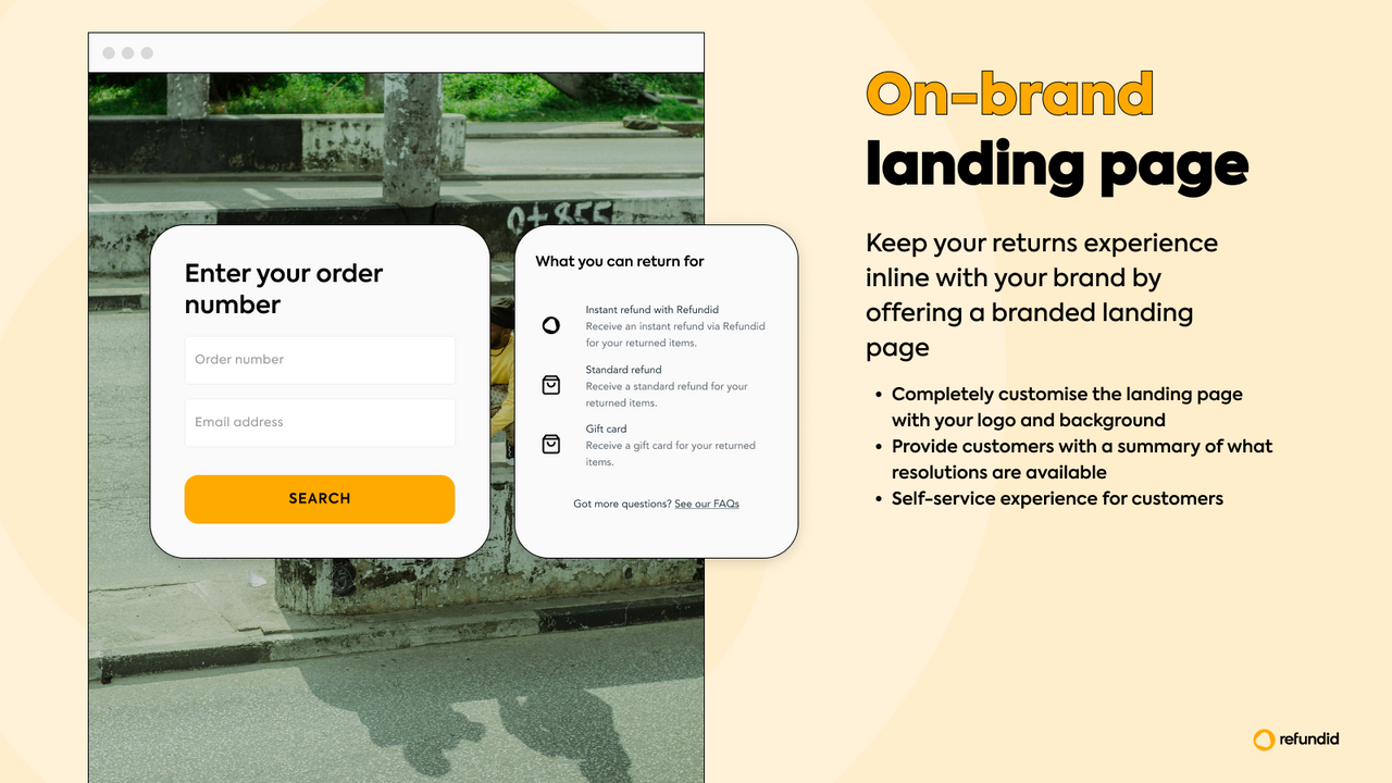 Build out your own on-brand returns landing page