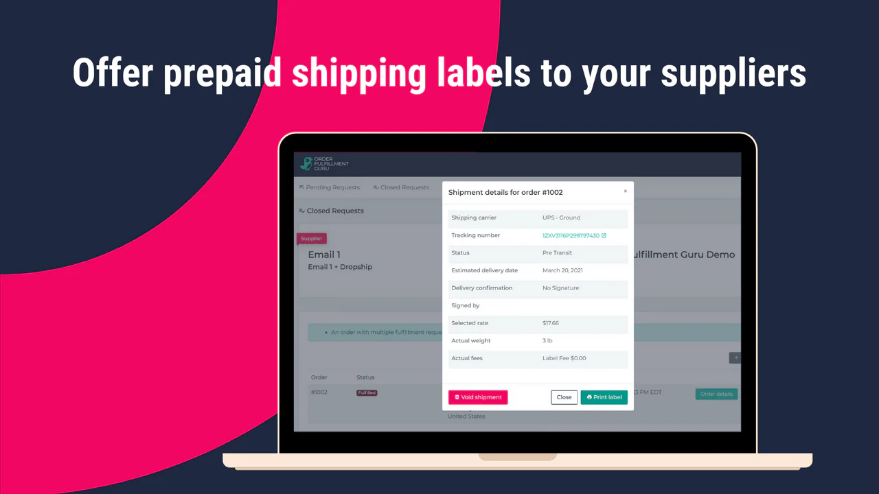 Offer prepaid shipping labels to your suppliers