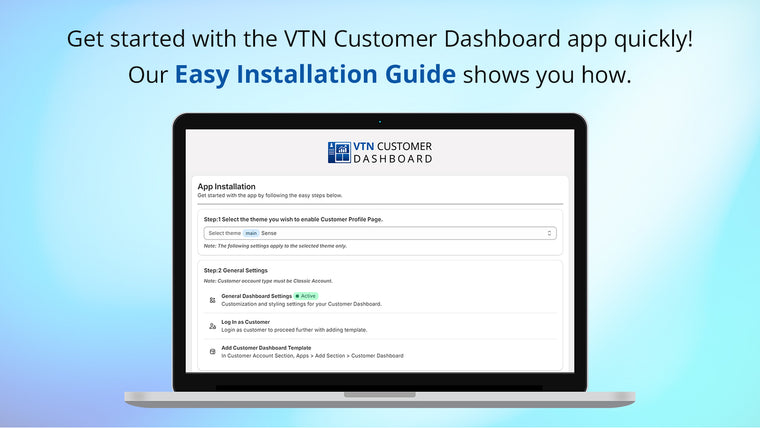 VTN Customer Dashboard Screenshot