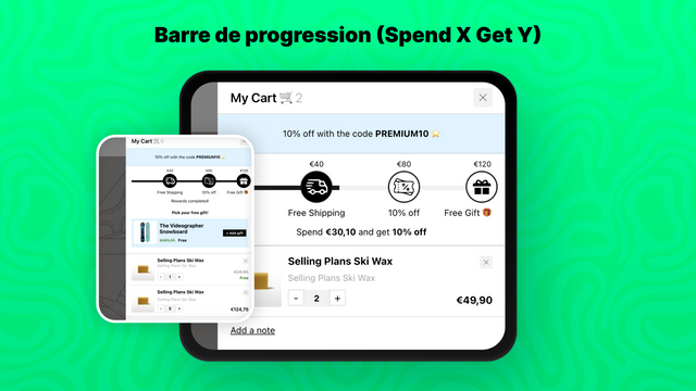 Barre de progression (Spend X get Y)