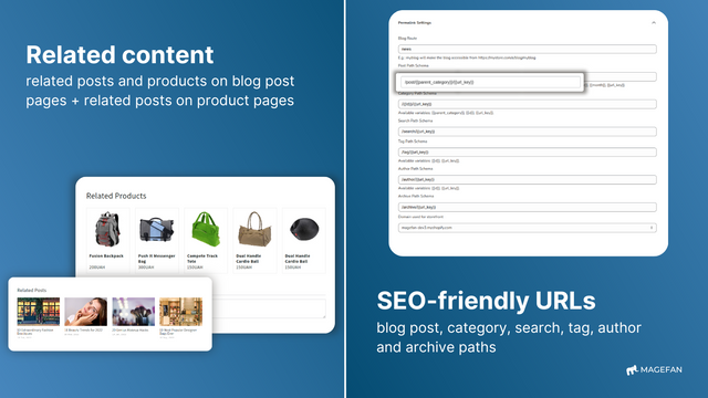 SEO-friendly blog URLs and related content