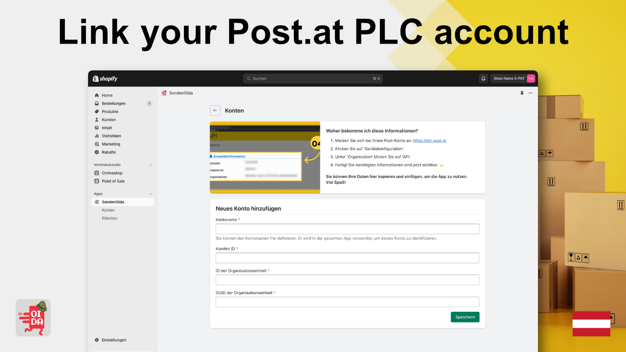 Link Post.at PLC account