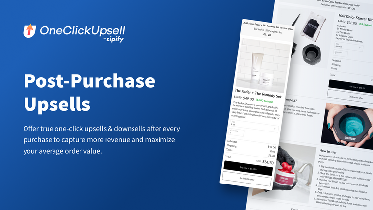 One Click Upsell ‑ Zipify OCU Screenshot