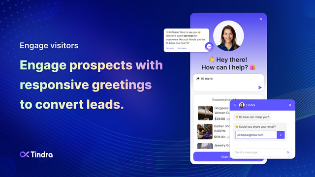 Involucra a los prospectos con saludos receptivos para convertir leads.